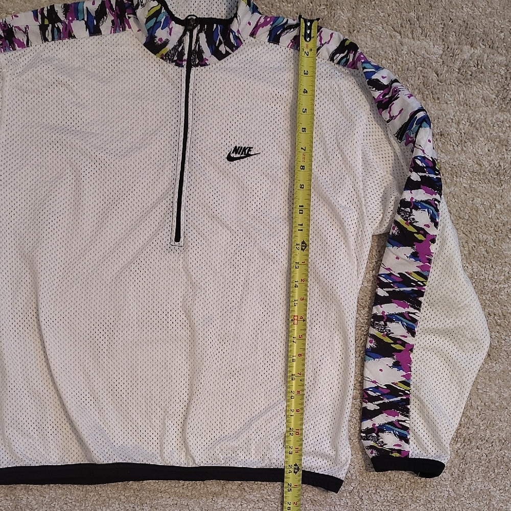Nike White Mesh Pullover Jacket With Multicolor P… - image 5